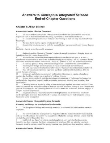 Conceptual Integrated Science Explorations Answers PDF