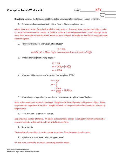 Conceptual Physics Chaper 8 Review Answers Reader