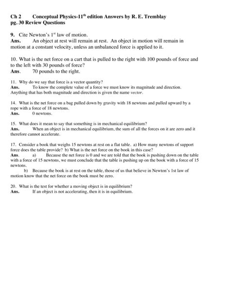 Conceptual Physics Chapter 2 Assessment Answers PDF