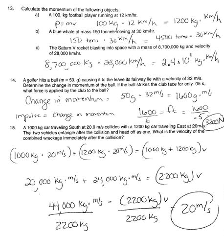 Conceptual Physics Momentum Test Answers Reader