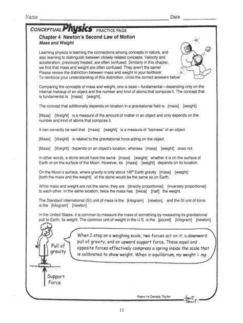 Conceptual Physics Reading And Study Workbook Answers Chapter 4 Reader