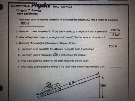 Conceptual Physics Work Energy Answers Reader