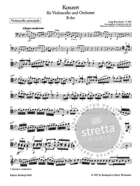 Concerto In Bb Major : For Violoncello - Original Version (edited by Sturzenegger) Doc