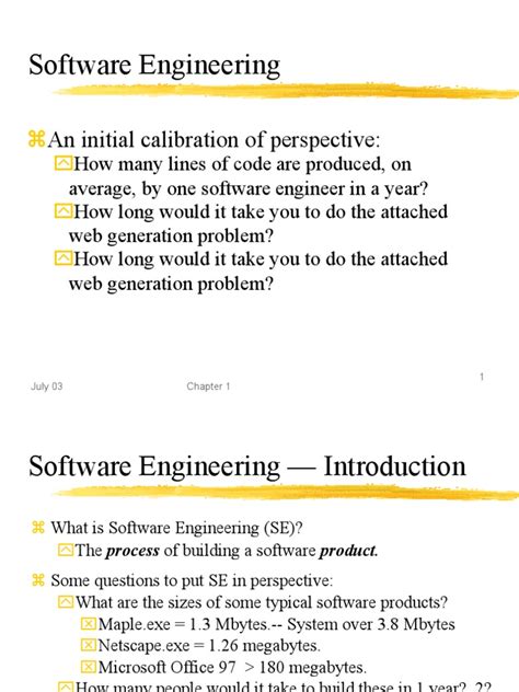 Concise Notes in Software Engineering Reader