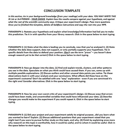 Conclusion Template For Report