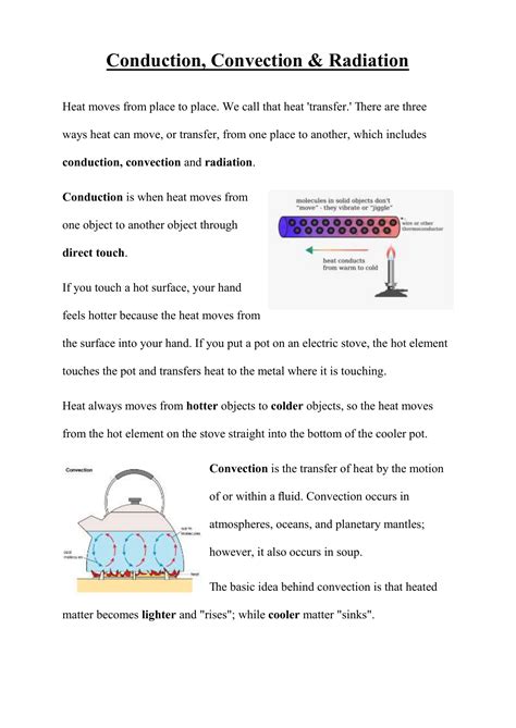 Conduction Convection And Radiation Answer Key PDF