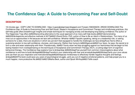 Confidence Gap Guide Overcoming Self Doubt Doc