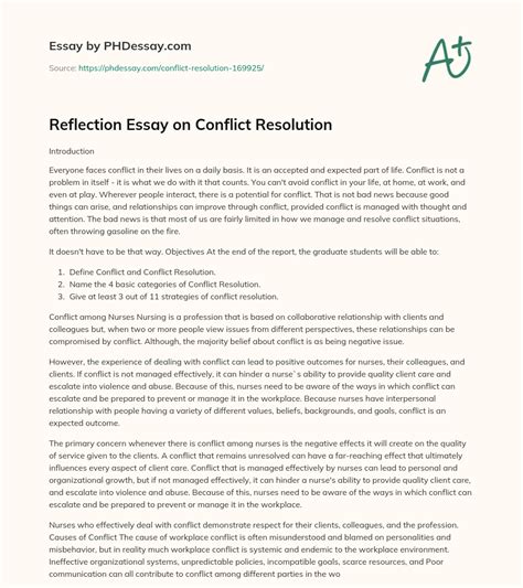 Conflict Resolution Paper PDF