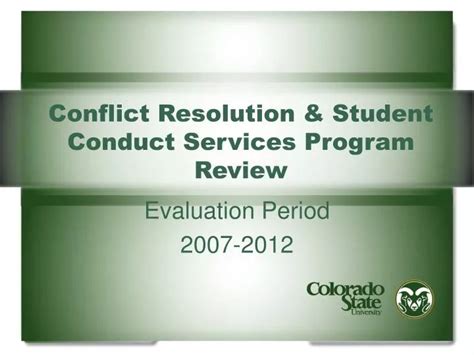 Conflict Resolution Student Conduct Services Program Review PDF