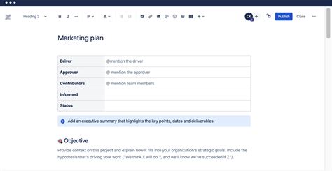 Confluence Marketing Plan Template