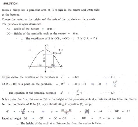 Conics Parabola Word Problems And Answers Doc