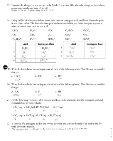 Conjugate Acid Base Pairs Chem Worksheet 19 2 Answers Kindle Editon