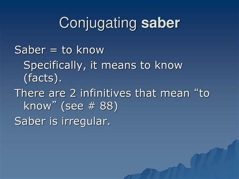 Conjugating Saber