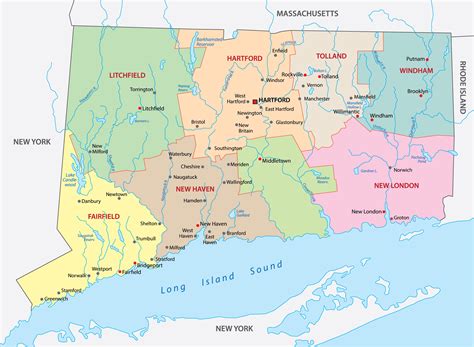 Connecticut County Map Printable