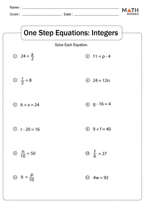 Conquer One-Step Equations: A Comprehensive 2025 Worksheet for Equation-Solving Success