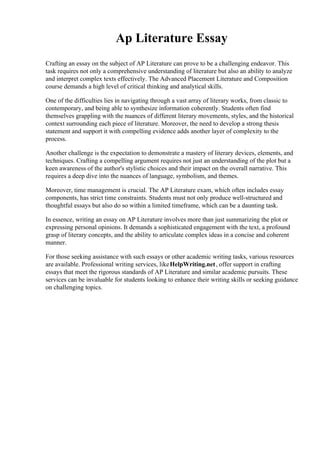 Conquering the AP Literature Essay: A Comprehensive Guide to Crafting Stellar Responses