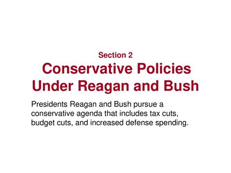 Conservative Policies Under Reagan And Bush Answers Doc