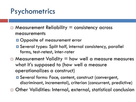 Consistency across measurements: