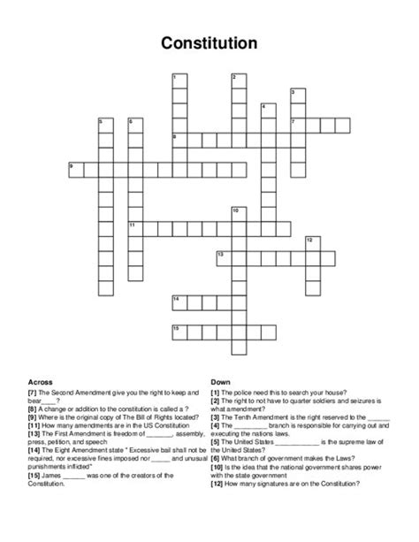 Constitution Crossword Puzzles Answers Epub