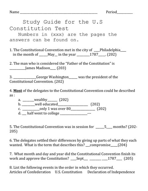 Constitution Test Answers For 7th Grade Epub