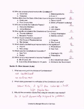 Constitution Test For Teachers Answers Epub