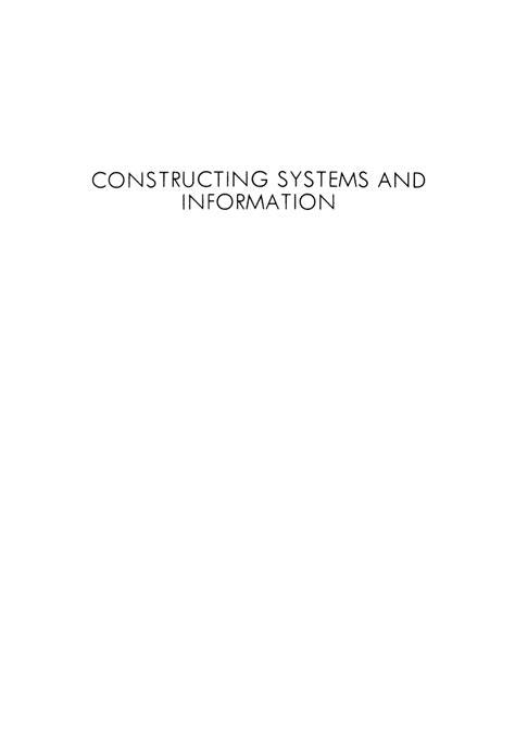 Constructing Systems and Information PDF