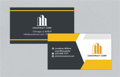 Construction Business Card Templates