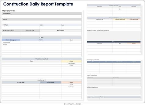 Construction Daily Log Template