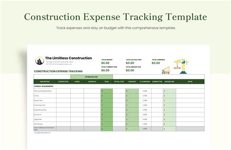 Construction Excel Template