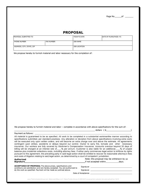 Construction Proposal Template Word