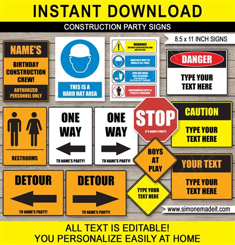 Construction Signs Free Printable