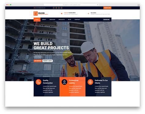 Construction Web Page Templates