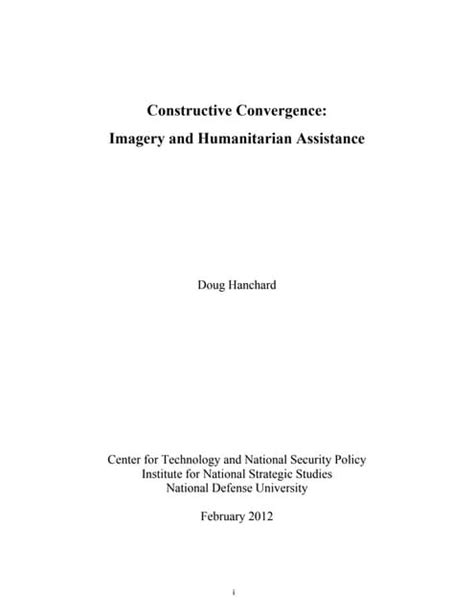 Constructive Convergence Imagery and Humanditarian Assistance Epub