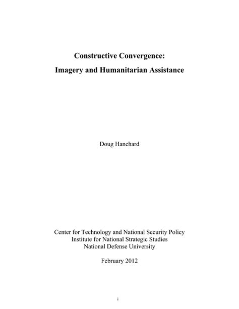 Constructive Convergence Imagery and Humanditarian Assistance Epub