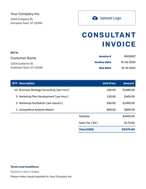 Consultant Invoice Template