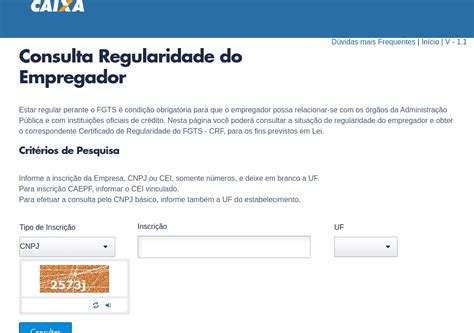 Consultar Regularidade do Empregador