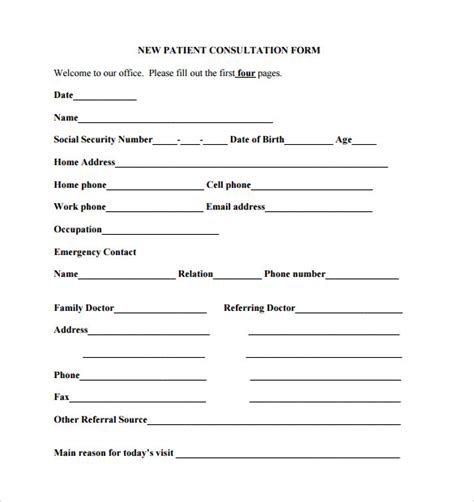 Consultation Form Template