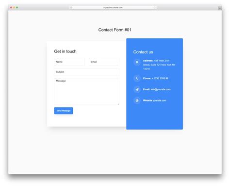 Contact Form Website Template