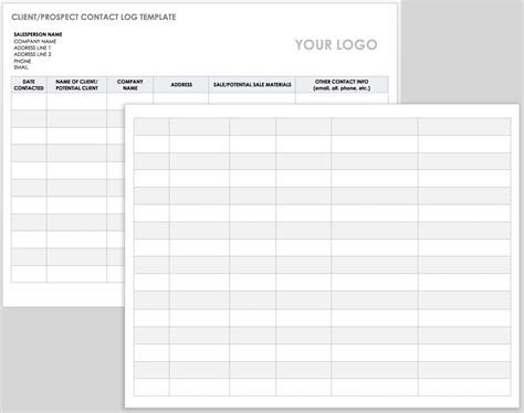 Contact Log Template