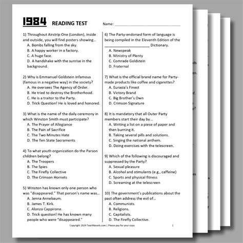 Contemporary Classics 1984 Test Answers Doc