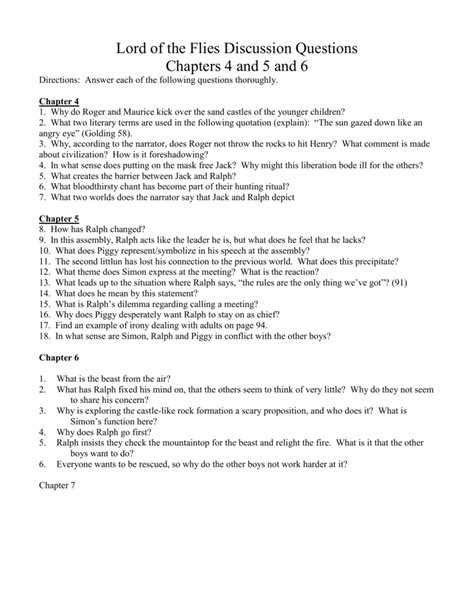 Contemporary Classics Study Questions Lord Of The Flies Answers PDF