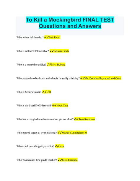 Contemporary Classics Study Questions To Kill A Mockingbird Answers Epub