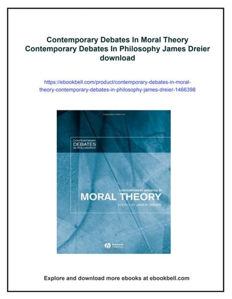 Contemporary Debates in Moral Theory (Contemporary Debates in Philosophy) Epub