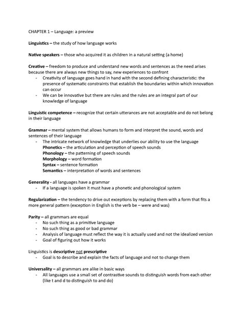 Contemporary Linguistics Exercise Answers Reader