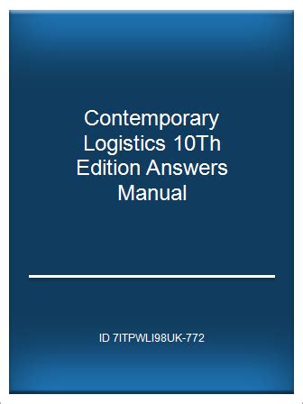 Contemporary Logistics 10th Edition Answers PDF