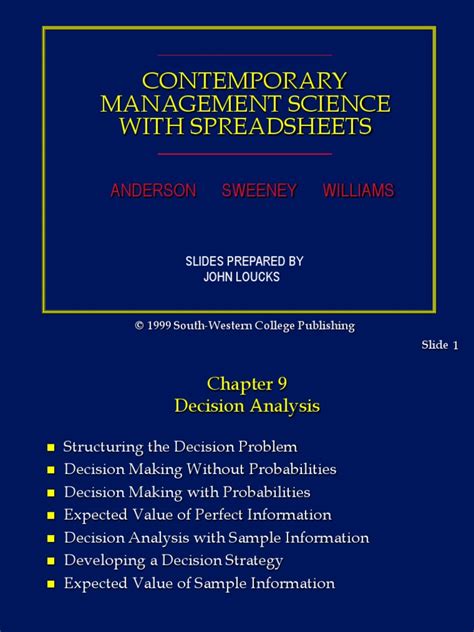 Contemporary Management Science with Spreadsheets Kindle Editon