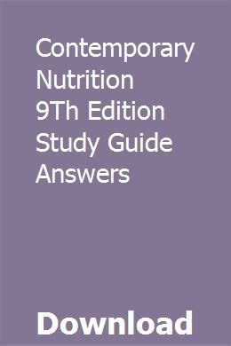 Contemporary Nutrition 9th Edition Answer Doc