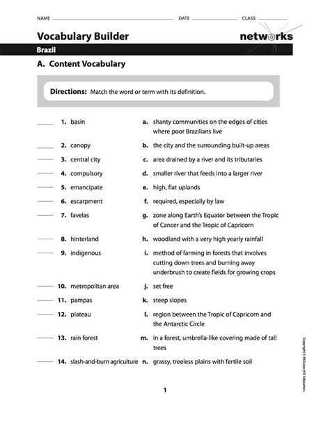 Content Vocabulary Activity 14 Answers Key Doc