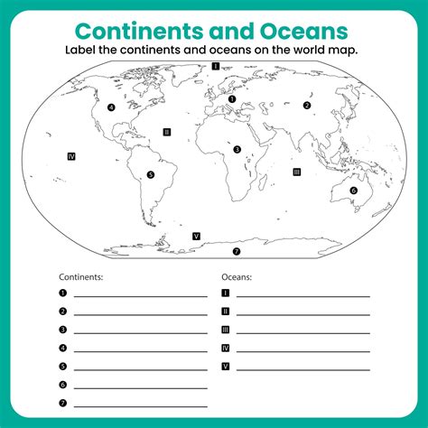 Continents And Oceans Quiz Printable Free