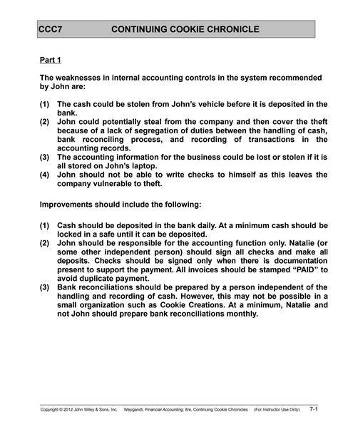 Continuing Cookie Chronicles Solutions PDF